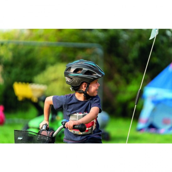 Velo ķivere bērnu, melns ar zilu, sarkanu, 55-58cm