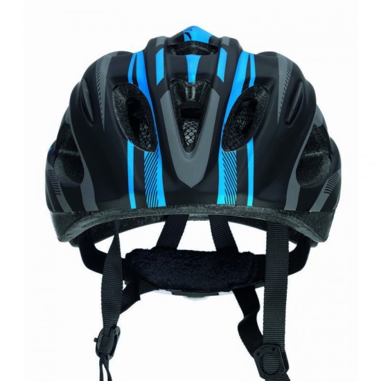 Velo ķivere bērnu, melns ar zilu, sarkanu, 55-58cm