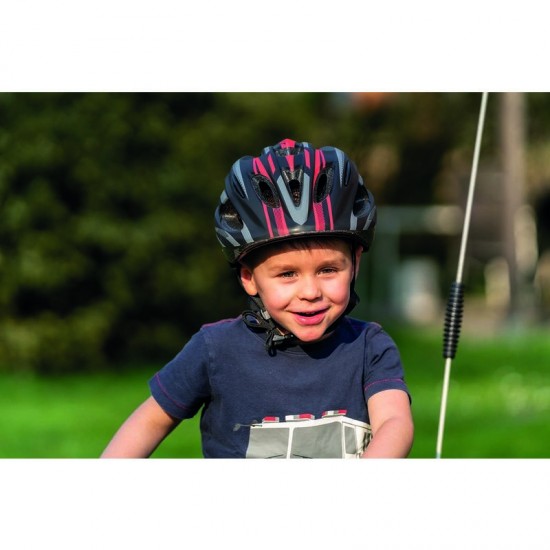 Velo ķivere bērnu, melns ar zilu, sarkanu, 55-58cm