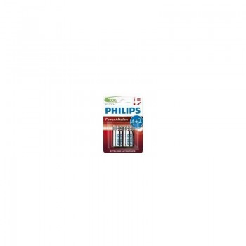 Baterijas PHILIPS LR03/AAA Power Alkaline, 6 gab.