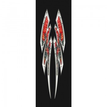 Metāliskas strīpas mini sarkanas, 21x3cm