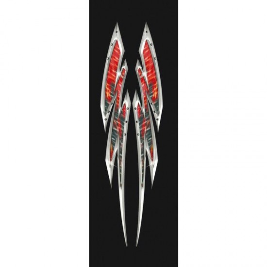 Metāliskas strīpas mini sarkanas, 21x3cm