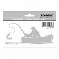 Makšķernieks laivā, sudraba 14,5x7cm