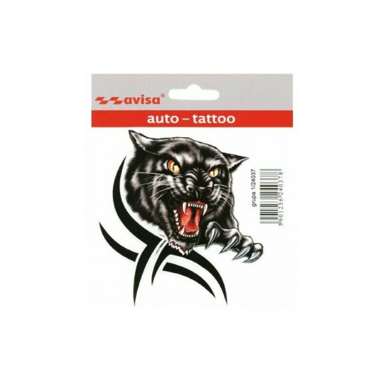 Pantēras galva ar tetovējumu 11x10cm