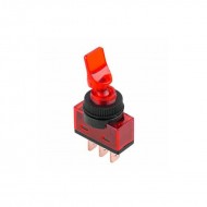 Slēdzis ar mēlīti, sarkans ar LED signalizatoru, 12V