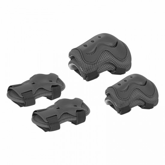 Drošības komplekts, ķivere, elkoņu un ceļu sargi, pelēki