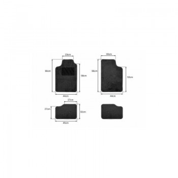  Paklājiņu komplekts, auduma, melns, 4.gab. universāls1
