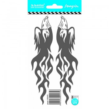 Ērglis ar uguns liesmām, sudraba, 2gab.