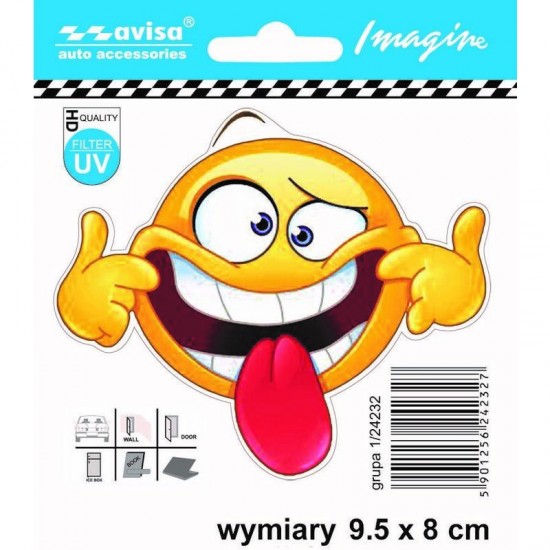 Smaidiņš rāda mēli, 9x9cm