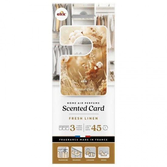 Gaisa atsvaidzinātājs skapim, Scented Card Fresh Linen, 3 gab