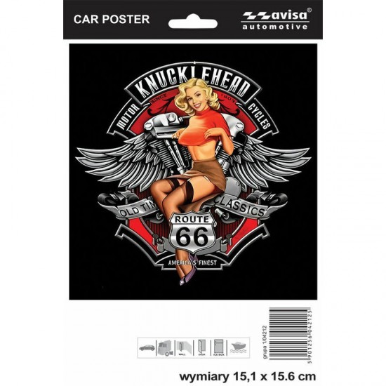 Uzlīme - Motor Knucklehead Cycles 15x15,5cm