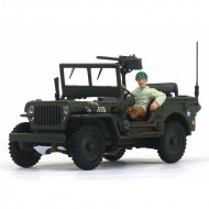 Modelīši - Jeep Willys 4x4 Open top ar karavīru, Cararama,1:43