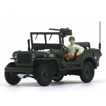 Modelīši - Jeep Willys 4x4 Open top ar karavīru, Cararama,1:43
