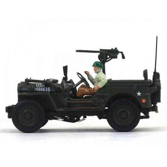 Modelīši - Jeep Willys 4x4 Open top ar karavīru, Cararama,1:43