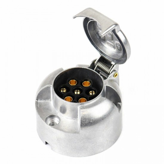 Automašīnas piekabes kontaktligzda ar 7 kontaktiem, alumīnija, 12V, blisterī