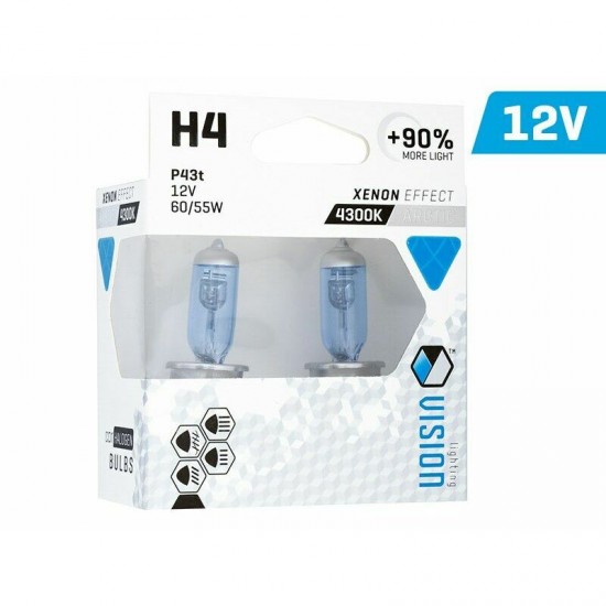 Auto spuldžu komplekts, H4 60/55W, 12V, 4300K, +90%