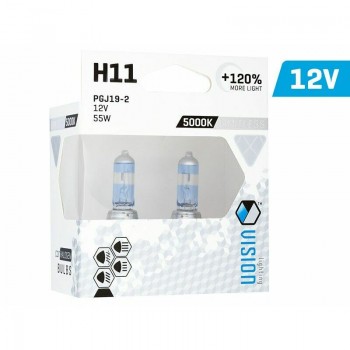 Auto spuldžu komplekts, H11 12V, 55W, 5000K, +120%