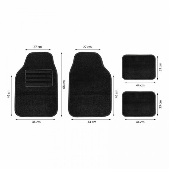 Paklājiņu komplekts, auduma, melns, 4.gab. universāls4