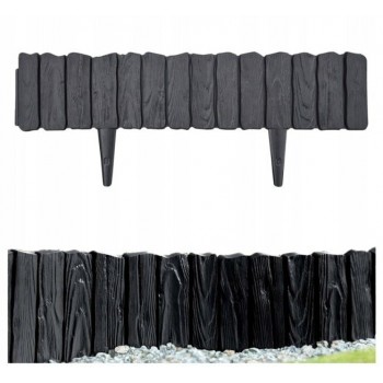 Dekoratīvā zāliena apmale WOOD 58 × 12.5 cm, melna