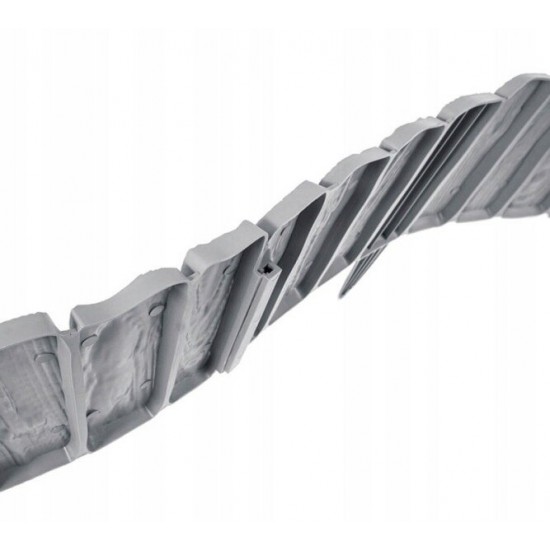 Dekoratīvā zāliena apmale WOOD 58 × 12.5 cm, gaiši pelēka