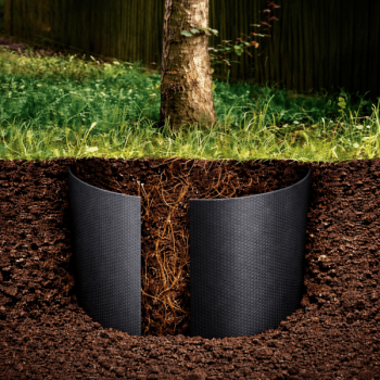 Sakņu barjera 0,6 × 3 m, melna – koku un krūmu sakņu kontrole