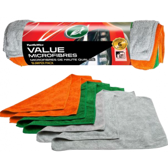 TURTLE WAX Microfibres 6pcs mikrošķiedras drānas 6 gab., 40 x 40cm