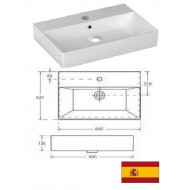 Keramiskā izlietne 60x42x13.5cm 4106, BRUSELAS60