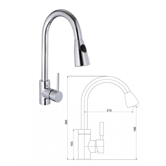 Virtuves krāna rez.duša RMG2056/D, ABAVA