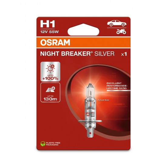 OSRAM NIGHT BREAKER SILVER +100% H1 55W 12V P14.5S