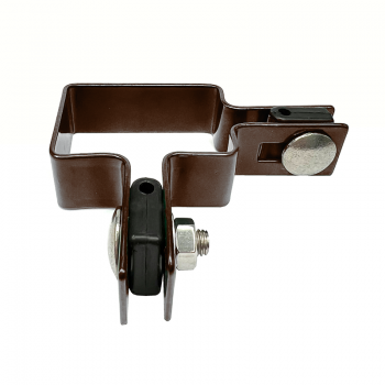 Paneļa stiprinājums stūra stabam 40*60 RAL8017 brūns ar nerūsējošā tērauda skrūvēm 40*60mm