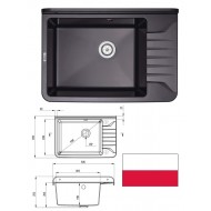 Izlietne saimn.ar stipr./sif.505x350x252, KOMORA