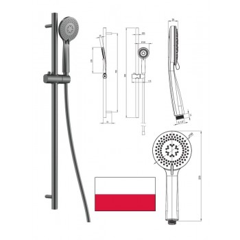 Dušas komplekts, titāna NQA_D51K, ARNIKA