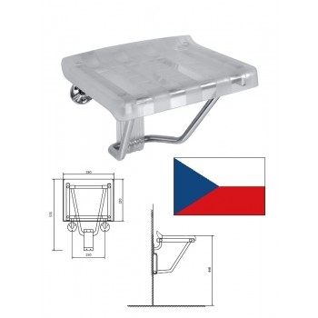 Dušas sēdeklis caurspīdīgs, nolaižams, HELP