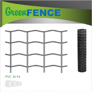 Žogs 50*63mm, metināts ruļļos, ZN, PVC, UV, RAL7016 pelēks H 1.5m; Ø 2.0/2.5mm; L 25m