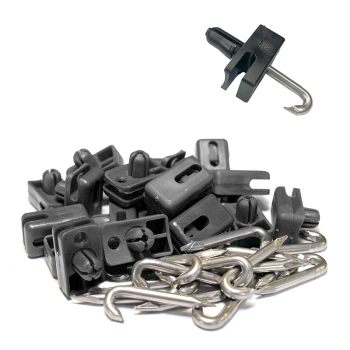 Plastmasas klipši ar naglu RAL9005 melns 20 GAB / PCS