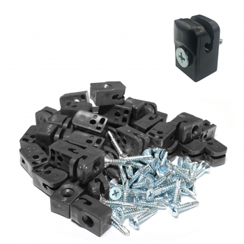 Plastmasas klipši + skrūve RAL9005 melns 50 GAB / PCS