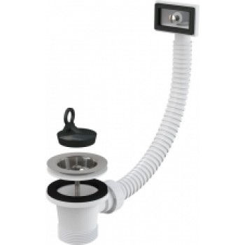 Sifona izplūde A331 1"1/2 ar nerūsējoša tērauda resti Ø70 un pārplūdi