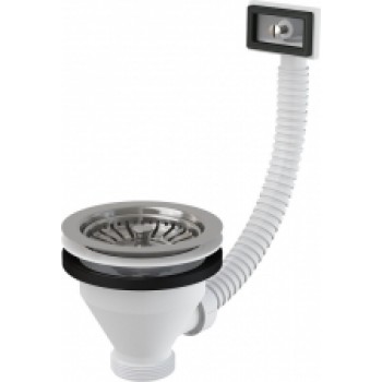 Sifona izplūde A38 1"1/2 ar nerūsējoša tērauda resti Ø115 un pārplūdi