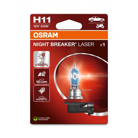 OSRAM NIGHT BREAKER LASER +150% H11 55W12V PGJ19-2