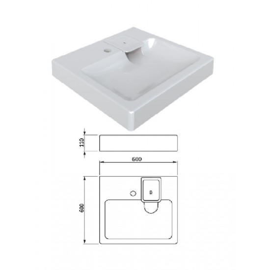 Izlietne virs veļasmašīnas WBX 101 60x60, COMPACTINO