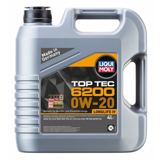 LIQUI MOLY Motoreļļa Top-Tec 6200 0W-20 4L