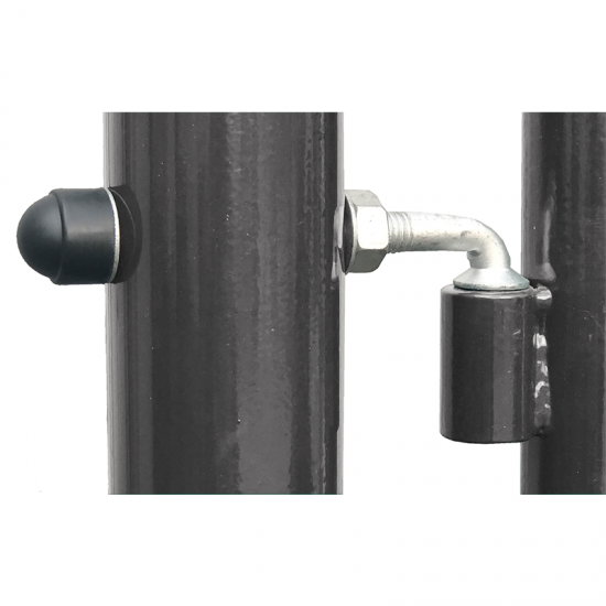 Vienviru vārti ar apaļajiem stabiem W1M RAL7016 pelēks H1.5 W1.0m