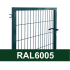Kvadrātprofilu vārtu vērtne W1M RAL6005 zaļš H1.2 W1.0m
