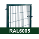 Kvadrātprofilu vārtu vērtne W1M RAL6005 zaļš H1.2 W1.0m