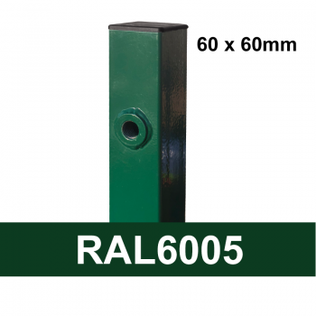 Kvadrātprofilu vārtu stabs RAL6005 zaļš H1900/60*60/2mm-1.2m vārtiem