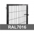 Kvadrātprofilu vārtu vērtne W1M RAL7016 pelēks H1.5 W1.0m