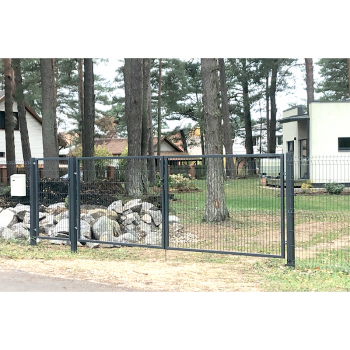 Kvadrātprofilu vārtu vērtne W1M RAL7016 pelēks H1.5 W1.0m