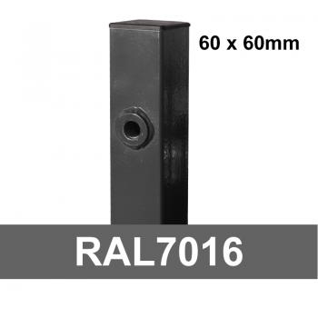 Kvadrātprofilu vārtu stabs RAL7016 pelēks H1900/60*60/2mm-1.2m vārtiem
