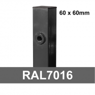 Kvadrātprofilu vārtu stabs RAL7016 pelēks H2200/60*60/2mm-1.5m vārtiem