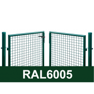 Divviru vārti ar apaļajiem stabiem RAL6005 zaļš H1.2 W3.0m